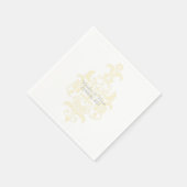 Serviette En Papier Papier Damas Jaune (Coin)