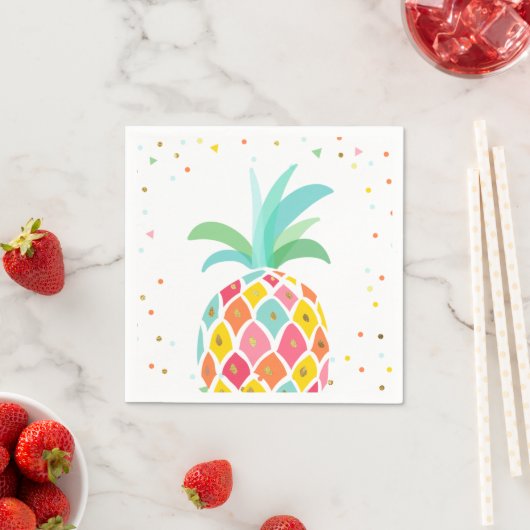 Serviette En Papier Papier d'ananas serviettes Anniversaire Tropical A (En situation)