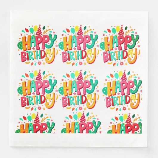 Serviette En Papier Papier d'anniversaire (Devant)