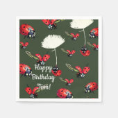 Serviette En Papier Papier d'anniversaire adorable Ladybugs (Devant)