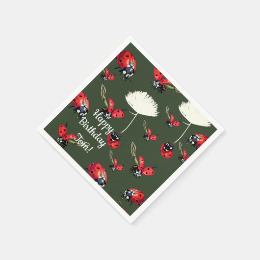 Serviette En Papier Papier d'anniversaire adorable Ladybugs (Coin)