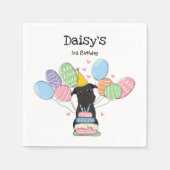 Serviette En Papier Papier d'anniversaire Black Brussels Griffon (Devant)