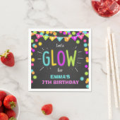 Serviette En Papier Papier d'anniversaire brillant Napkins Neon Disco  (En situation)