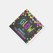 Serviette En Papier Papier d'anniversaire brillant Napkins Neon Disco  (Coin)