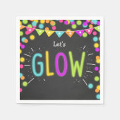 Serviette En Papier Papier d'anniversaire brillant Napkins Neon Disco  (Devant)