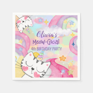 Serviette En Papier Papier d'anniversaire de caticorn moy-gical