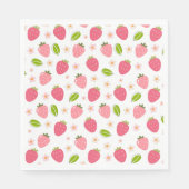 Serviette En Papier Papier d'anniversaire de fraise Napkin (Devant)