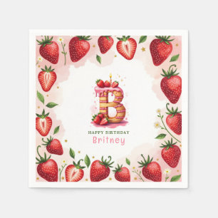 Serviette En Papier Papier d'anniversaire de fraise Napkin lettre B gâ