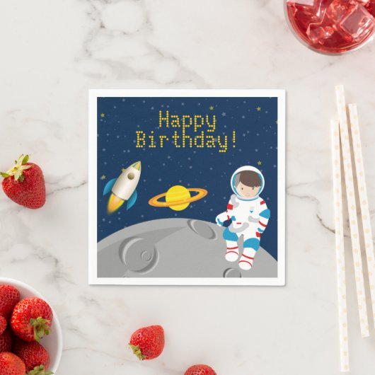 Serviette En Papier Papier d'anniversaire de l'astronaute spatial (En situation)
