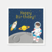 Serviette En Papier Papier d'anniversaire de l'astronaute spatial (Devant)