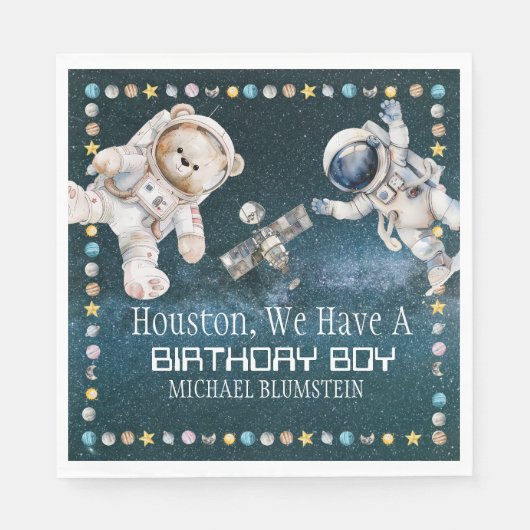 Serviette En Papier Papier d'anniversaire de l'espace extra-atmosphéri (Devant)