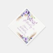 Serviette En Papier Papier d'anniversaire de papillon farci d'un an (Coin)