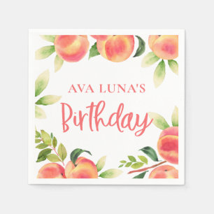 Serviette En Papier Papier d'anniversaire de pêche aux fruits