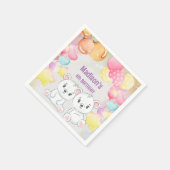Serviette En Papier papier d'anniversaire d'ours en peluche blanc (Coin)
