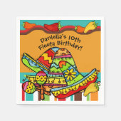 Serviette En Papier Papier d'anniversaire Fiesta customisé serviettes (Devant)