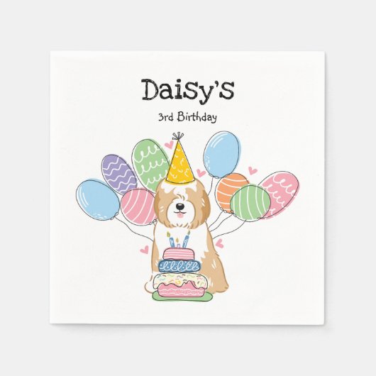 Serviette En Papier Papier d'anniversaire Golden Tibetan Terrier (Devant)