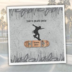 Serviette En Papier Papier d'anniversaire graffiti grunge skateboard p