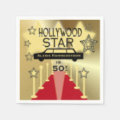 Serviette En Papier Papier d'anniversaire Hollywood Star personnalisé (Devant)