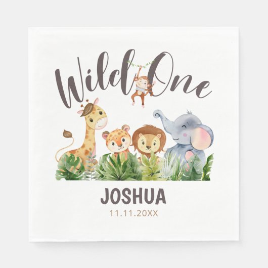 Serviette En Papier Papier d'anniversaire personnalisé (Devant)