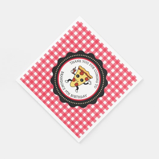 Serviette En Papier Papier d'anniversaire personnalisé de fête de pizz (Coin)