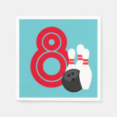 Serviette En Papier Papier d'anniversaire turquoise Blue Bowling (Devant)