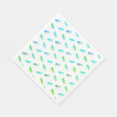 Serviette En Papier Papier d'anniversaire vert et bleu libellule servi (Coin)