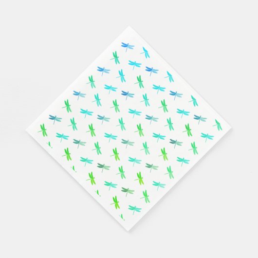 Serviette En Papier Papier d'anniversaire vert et bleu libellule servi (Coin)