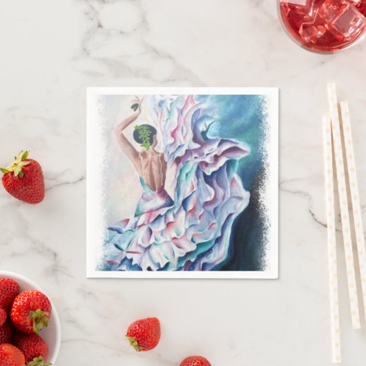 SERVIETTE EN PAPIER PAPIER DANSER FLAMENCO NAPKINS (En situation)