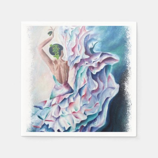 SERVIETTE EN PAPIER PAPIER DANSER FLAMENCO NAPKINS (Devant)