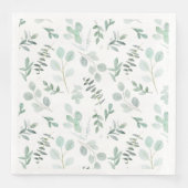 Serviette En Papier Papier d'aquarelle à la menthe vert Eucalyptus (Devant)