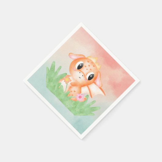 Serviette En Papier Papier d'aquarelle Bébé Bébé (Coin)