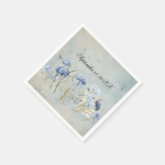 Serviette En Papier Papier d'aquarelle bleu bleu foncé (Coin)