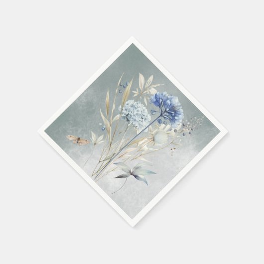 Serviette En Papier Papier d'aquarelle bleu bleu foncé Napkin (Coin)