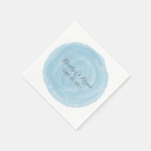 Serviette En Papier Papier d'aquarelle bleu rond (Coin)