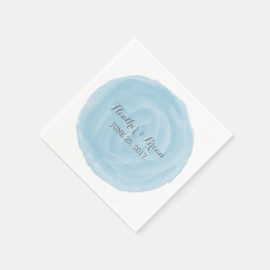 Serviette En Papier Papier d'aquarelle bleu rond (Coin)
