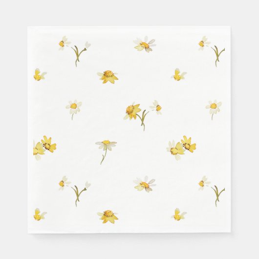 Serviette En Papier Papier d'aquarelle florale Napkin (Devant)