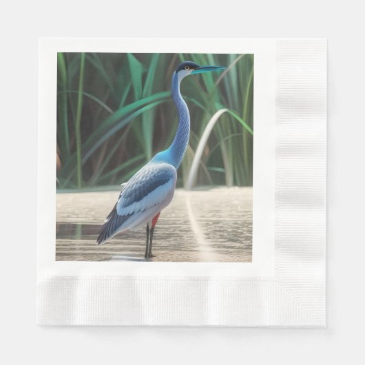 Serviette En Papier Papier d'aquarelle Great Blue Heron (Devant)