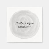 Serviette En Papier Papier d'aquarelle gris rond (Devant)