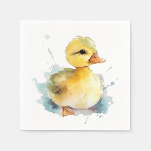 Serviette En Papier Papier d'aquarelle pour canard bébé (Devant)