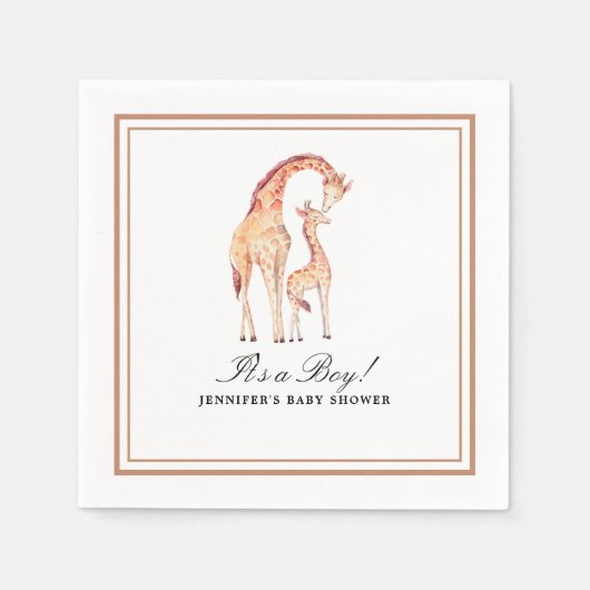 Serviette En Papier Papier d'aquarelle Safari Giraffe (Devant)