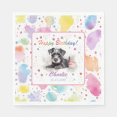 Serviette En Papier Papier d'aquarelle Schnauzer miniature (Devant)