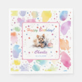 Serviette En Papier Papier d'aquarelle Yorkshire Terrier (Devant)