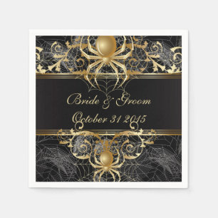 Serviette En Papier Papier d'araignée dorée