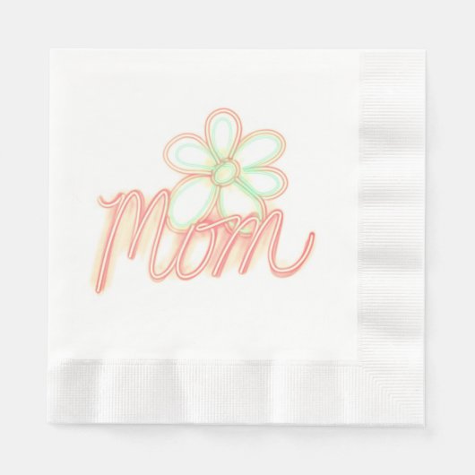 Serviette En Papier Papier d'art à fleurs maman Napkin (Devant)