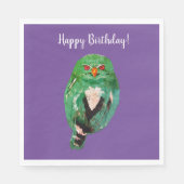 Serviette En Papier Papier d'art Chouette d'anniversaire Napkin (Devant)