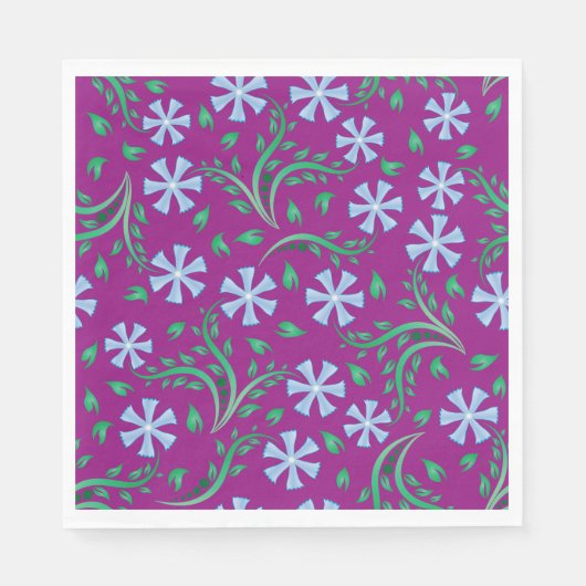 Serviette En Papier Papier d'art floral violet serviettes (Devant)