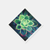 Serviette En Papier Papier d'art Plante Succulent vert serviettes (Coin)