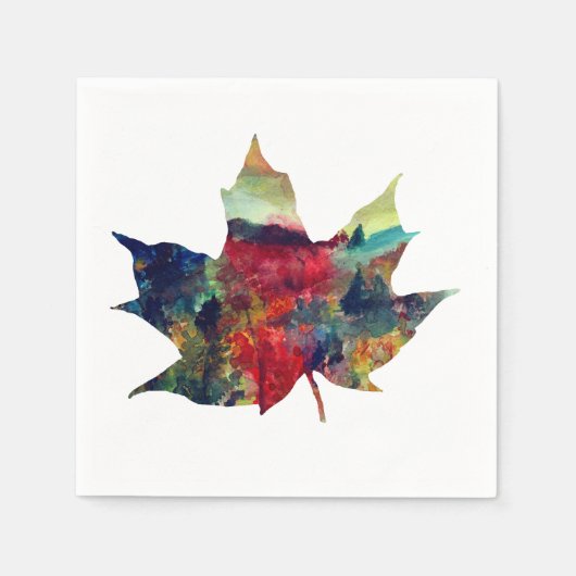 Serviette En Papier Papier d'automne (Devant)