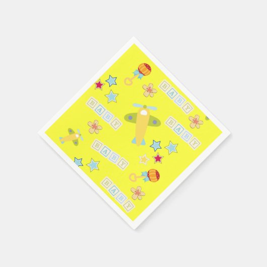 Serviette En Papier Papier d'avion jaune bébé serviettes (Coin)