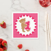 Serviette En Papier Papier de 1er anniversaire de l'ours Brown (En situation)
